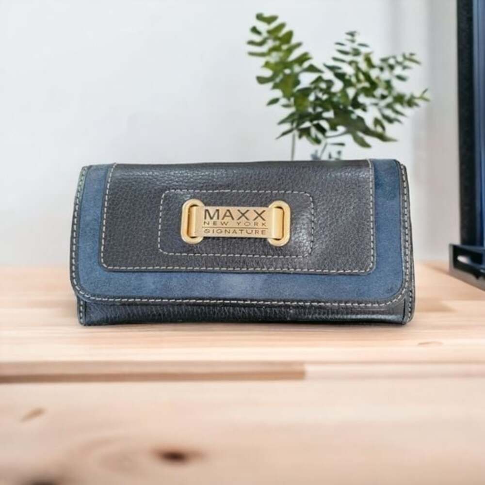 Maxx New York Signature Blue Leather Wallet